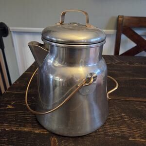 1950's Wear Ever Aluminum/Copper 3116 Percolator Coffee Pot for Outdoors 16 Cups